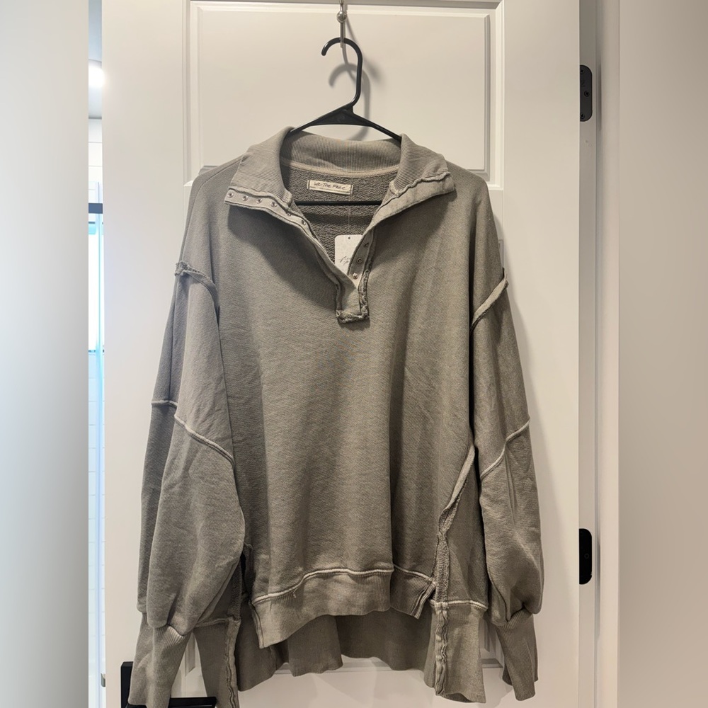 We The Free Oversized Camden Henley Laurel Oak NWT